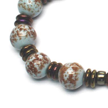 Blue and Brown Necklace, Chocolate Pearls