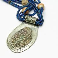 Desert Rain Necklace, Silver Pendant, OOAK