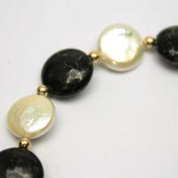 Coin Pearl and Pyrite Bracelet