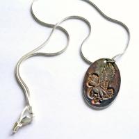 Eagle Pendant Necklace, Sterling Silver Chain