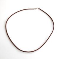 Brown Rubber Cord Necklace, 2mm, Sterling Clasp, Interchangeable, 16", 18", 20", 22", 24"
