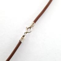 Brown Rubber Cord Necklace, 2mm, Sterling Clasp, Interchangeable, 16", 18", 20", 22", 24"