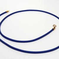 BlueRubber Cord Necklace, 2 mm, Gold Filled Clasp, Interchangeable, 16", 18", 20", 22", 24"