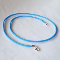 Turquoise Rubber Cord Necklace, 2mm, Sterling Clasp, Interchangeable, 16", 18", 20", 22", 24"