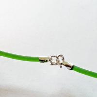 Green Rubber Cord Necklace, 2mm, Sterling Silver Clasp, Interchangeable, 16", 18", 20", 22", 24"