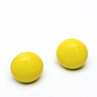 Yellow Stud Earrings, Sterling Silver Posts, Fused Glass