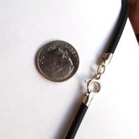 Black Rubber Cord Necklace, 3mm, Interchangeable, Sterling Silver Clasp, 16", 18", 20", 22", 24"