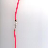 Hot Pink Rubber Cord Necklace, 2mm, Sterling Clasp, Interchangeable, 16", 18", 20", 22", 24"