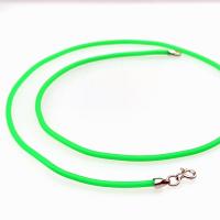 Lime Green Rubber Cord Necklace, 2mm, Sterling Clasp, Interchangeable, 16", 18", 20", 22", 24"