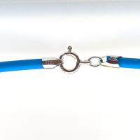 Turquoise Rubber Cord Necklace, 3mm, Interchangeable, Sterling Silver Clasp, 16", 18", 20", 22", 24"