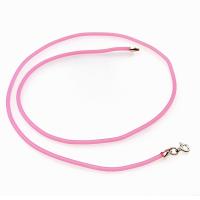 Cotton Candy Pink Rubber Cord Necklace, 2mm, Sterling Clasp, Interchangeable, 16", 18", 20", 22", 24"