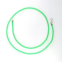 Lime Green Rubber Cord Necklace, 2mm, Sterling Clasp, Interchangeable, 16", 18", 20", 22", 24"