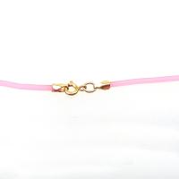 Pink Rubber Cord Necklace, Cotton Candy, 2 mm, Gold Filled Clasp, Interchangeable, 16", 18", 20", 22", 24"