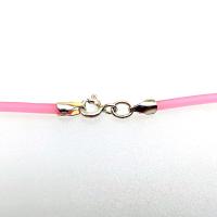 Cotton Candy Pink Rubber Cord Necklace, 2mm, Sterling Clasp, Interchangeable, 16", 18", 20", 22", 24"