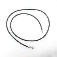 Grey Rubber Cord Necklace, 2mm, Sterling Clasp, Interchangeable, 16", 18", 20", 22", 24"