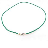 Seafoam Green Rubber Cord Necklace, 2mm, Sterling Clasp, Interchangeable, Teal, 16", 18", 20", 22", 24"