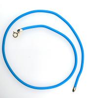 Turquoise Rubber Cord Necklace, 3mm, Gold Filled Clasp, Interchangeable, 16", 18", 20", 22", 24"