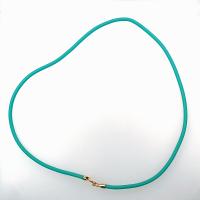 Seafoam Green Rubber Cord Necklace, 3mm, Teal, Gold Filled Clasp, Interchangeable, 16", 18", 20", 22", 24"