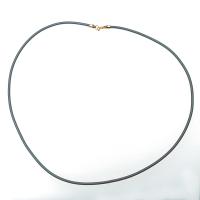 Grey Rubber Cord Necklace, 2 mm, Gold Filled Clasp, Interchangeable, 16", 18", 20", 22", 24"