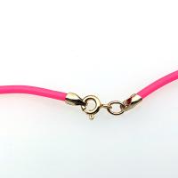 Hot Pink Rubber Cord Necklace, 2mm, Gold Filled Clasp, Interchangeable, 16", 18", 20", 22", 24"