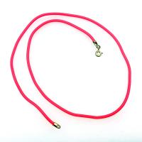 Hot Pink Rubber Cord Necklace, 2mm, Gold Filled Clasp, Interchangeable, 16", 18", 20", 22", 24"