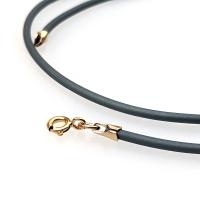 Grey Rubber Cord Necklace, 2 mm, Gold Filled Clasp, Interchangeable, 16", 18", 20", 22", 24"