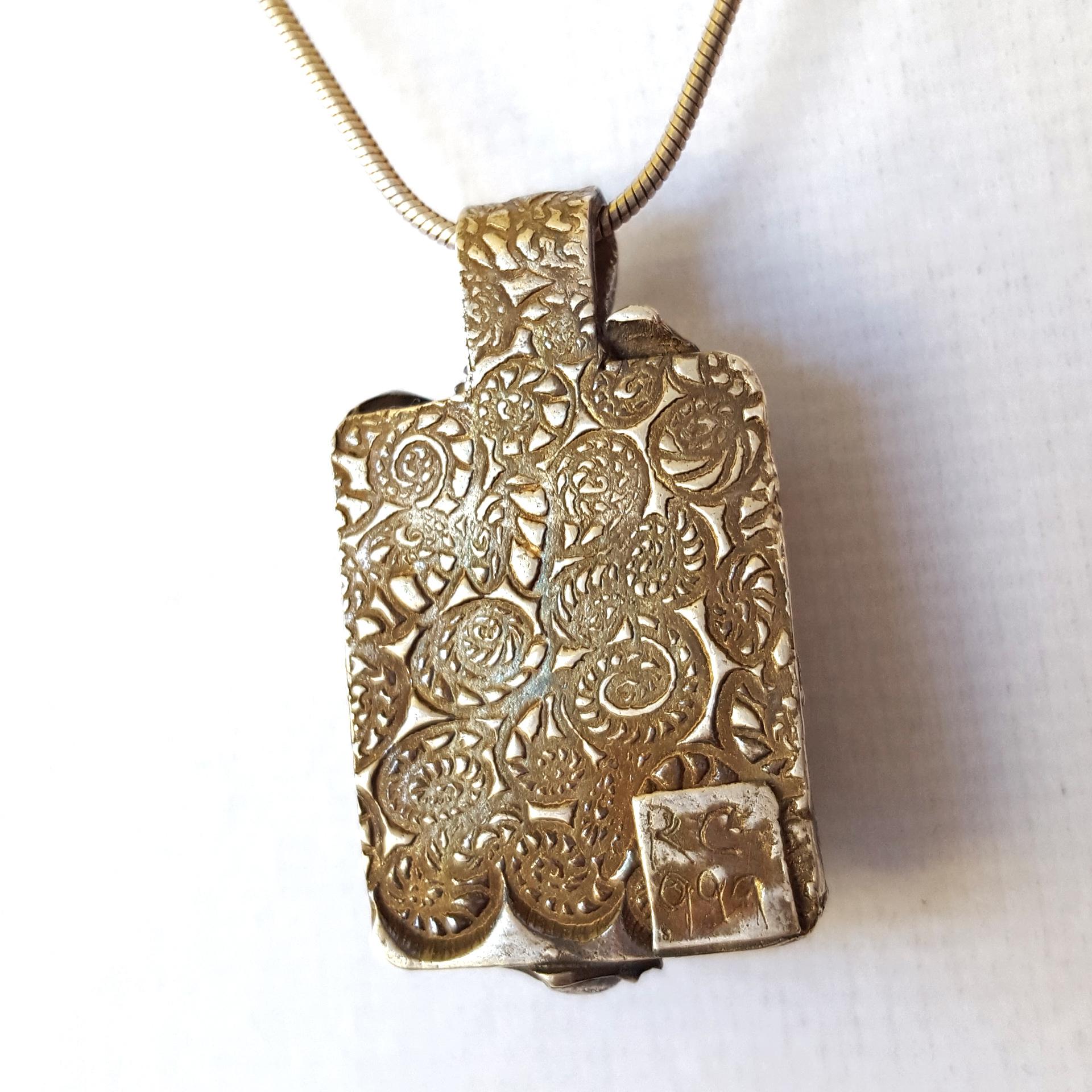 Dichroic and Silver Pendant Necklace