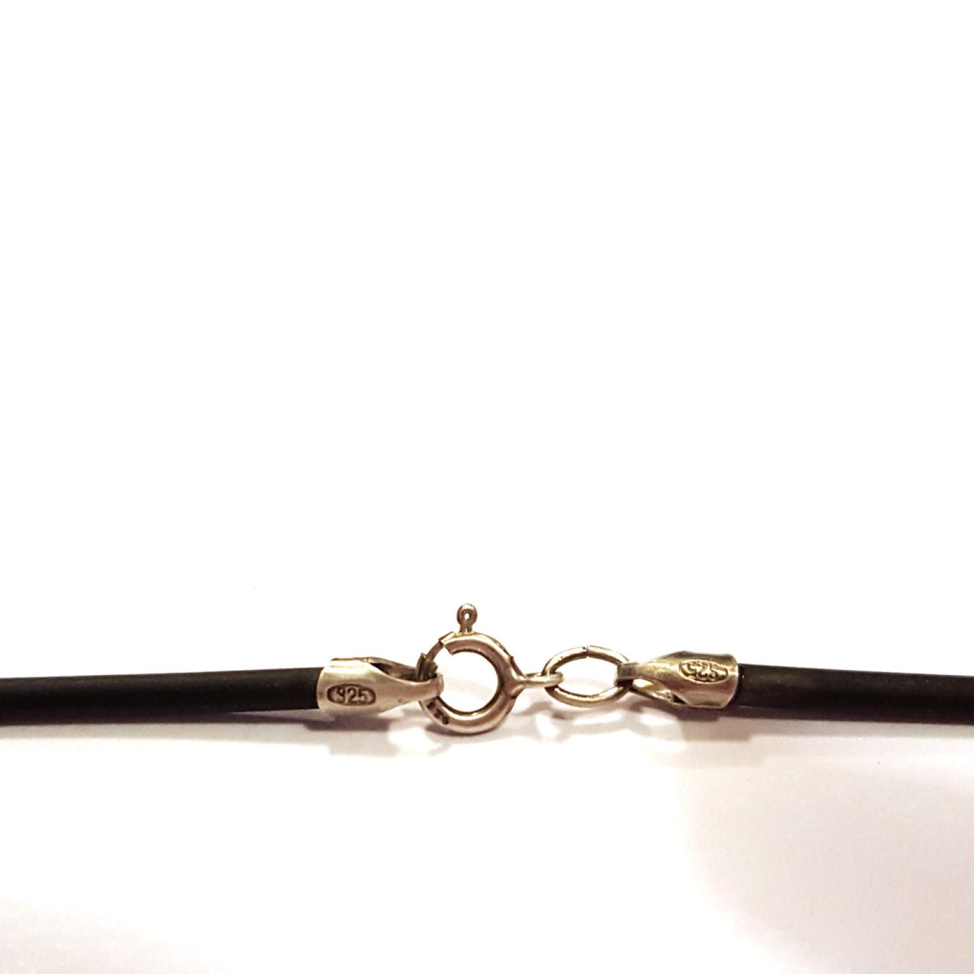 Black Rubber Cord Necklace, 2mm, Interchangeable, Sterling Silver Clasp, 16", 18", 20", 22", 24"