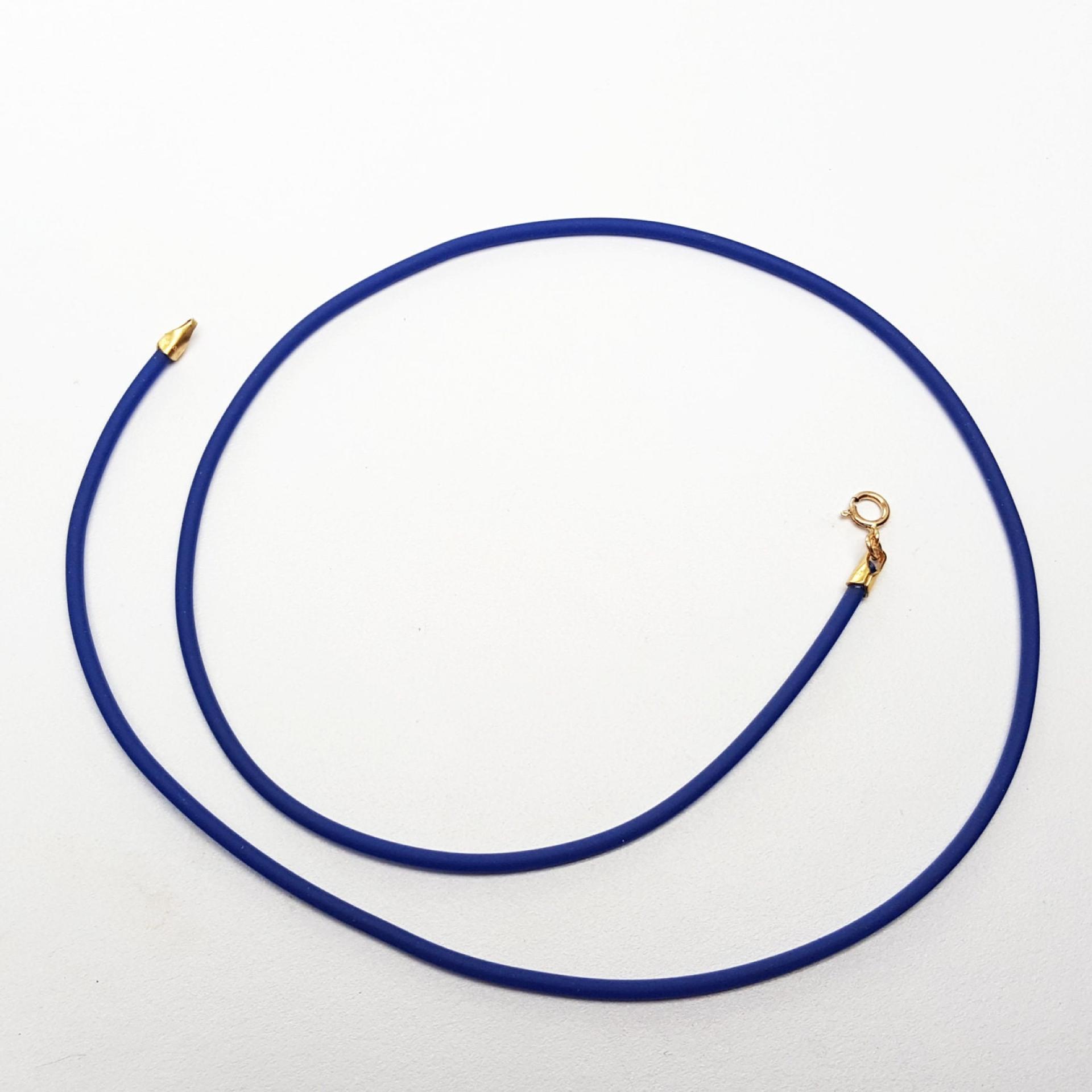 BlueRubber Cord Necklace, 2 mm, Gold Filled Clasp, Interchangeable, 16", 18", 20", 22", 24"