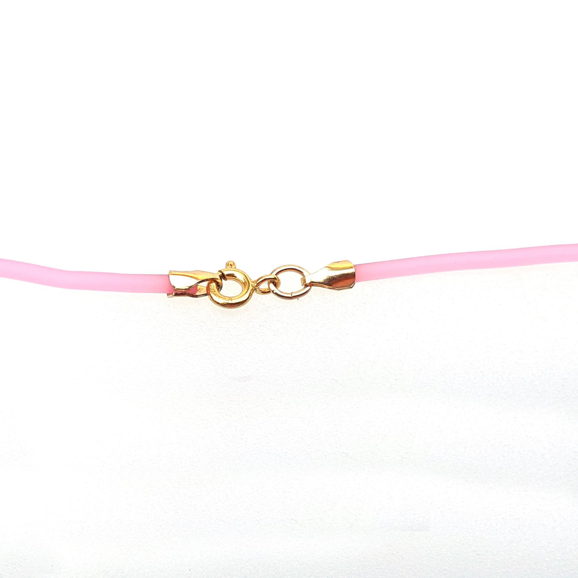 Pink Rubber Cord Necklace, Cotton Candy, 2 mm, Gold Filled Clasp, Interchangeable, 16", 18", 20", 22", 24"