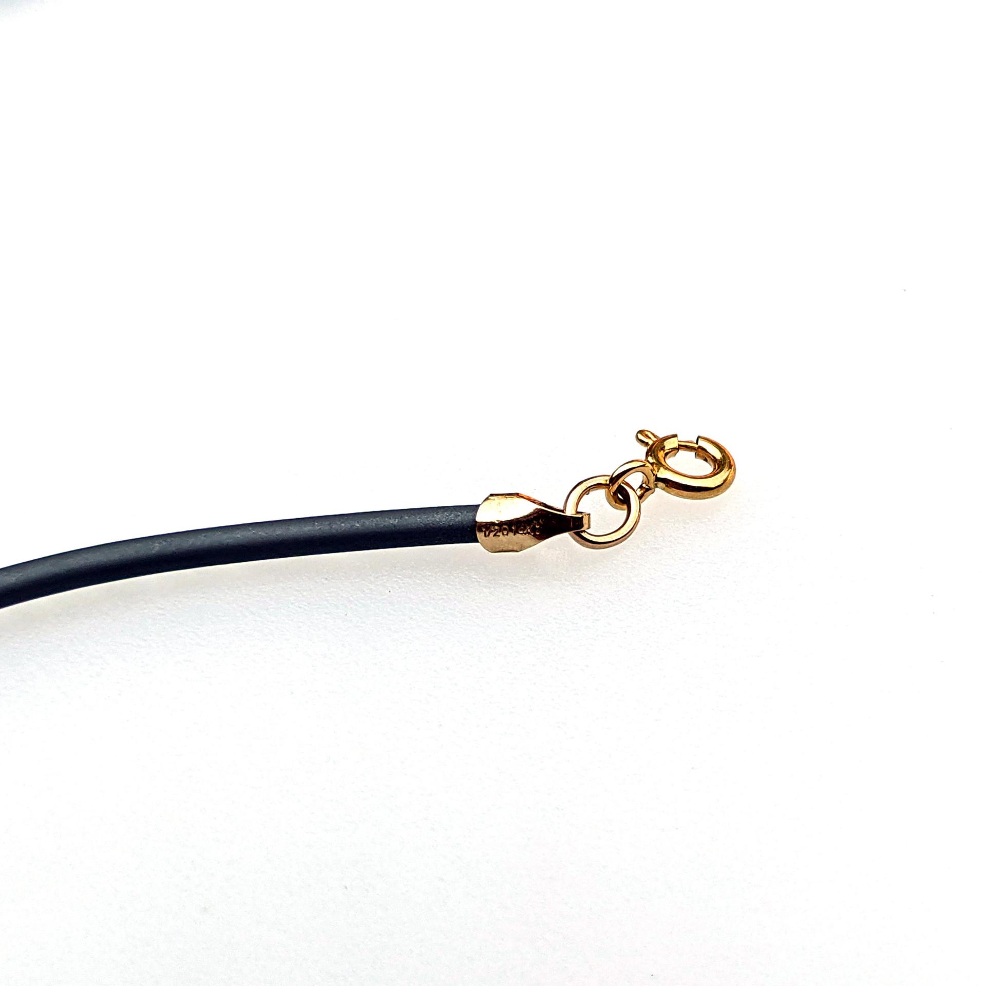 Grey Rubber Cord Necklace, 2 mm, Gold Filled Clasp, Interchangeable, 16", 18", 20", 22", 24"
