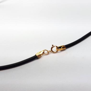 Black Rubber Cord Necklace, 2mm, Gold Filled Clasp, Interchangeable, 16", 18", 20", 22"; 24"