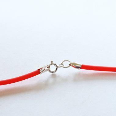 Red Rubber Cord Necklace, 2mm, Sterling Clasp, Interchangeable, 16", 18", 20", 22", 24"