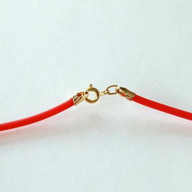 Red Rubber Cord Necklace, 2mm, Gold Filled Clasp, Interchangeable, 16", 18", 20", 22", 24"
