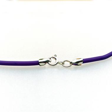 Purple Rubber Cord Necklace, 2mm, Sterling Clasp, Interchangeable, 16", 18", 20", 22", 24"