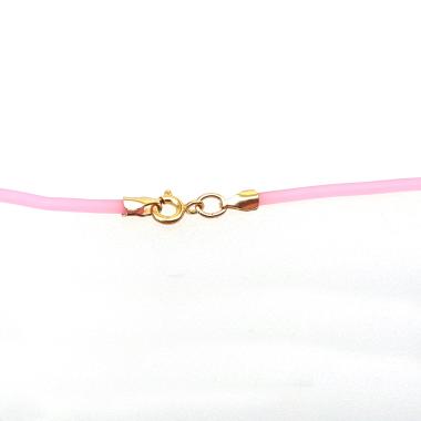 Pink Rubber Cord Necklace, Cotton Candy, 2 mm, Gold Filled Clasp, Interchangeable, 16", 18", 20", 22", 24"